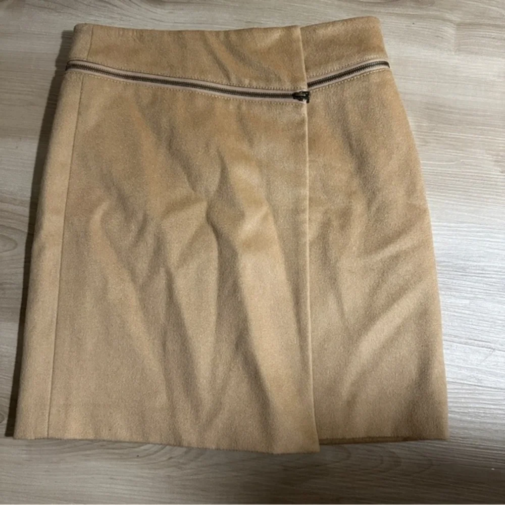 Tory Burch Wool‎ Skirt Women 2 Camel Tan Zipper Detail Mini A-Line